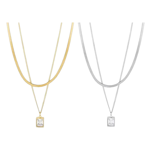 Doble square necklace